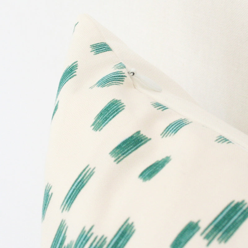 Les Touches Aqua Custom Designer Pillow detailed view | Arianna Belle 
