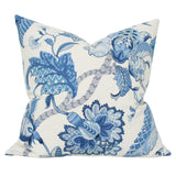 Maren Floral Blue Designer Luxury Pillow from Arianna Belle - front view