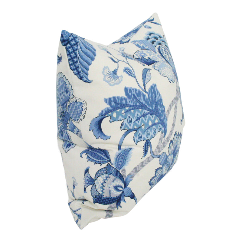 Side View | Maren Floral Blue Designer Luxury Pillow from Arianna Belle
