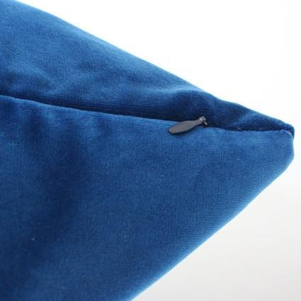 Marine Blue Velvet Custom Designer Pillow detailed view | Arianna Belle 