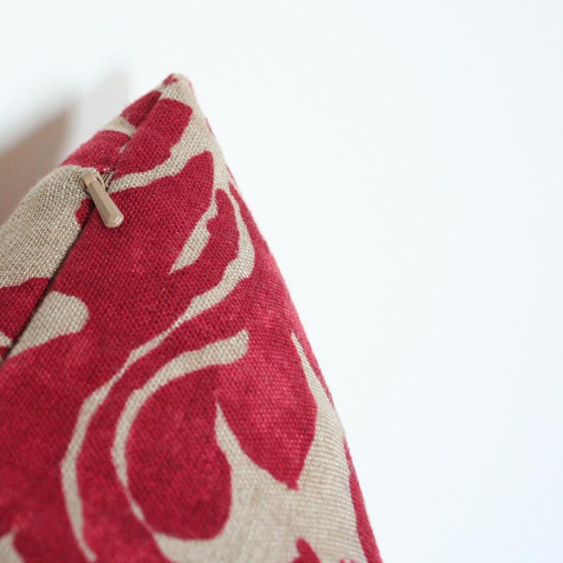 Montrose Linen Ruby Custom Designer Pillow detailed view | Arianna Belle 