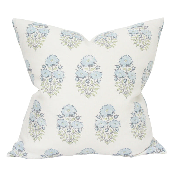 Mughal Flower Monsoon Blue and Green designer pillow from Arianna Belle Shop