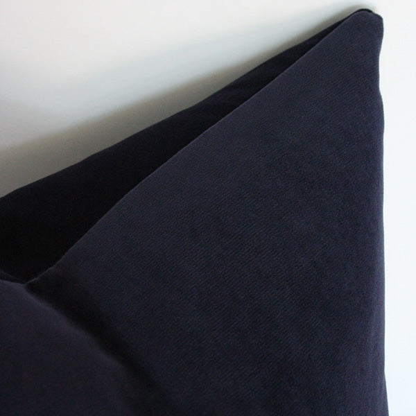 Navy Velvet Custom Designer Pillow detailed view | Arianna Belle 