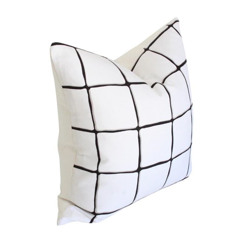 Painted Check Ink Custom Designer Pillow side view | Arianna Belle 