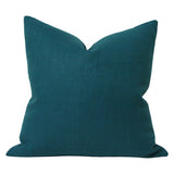 Peacock Linen Designer Pillow - front view | Arianna Belle Shop