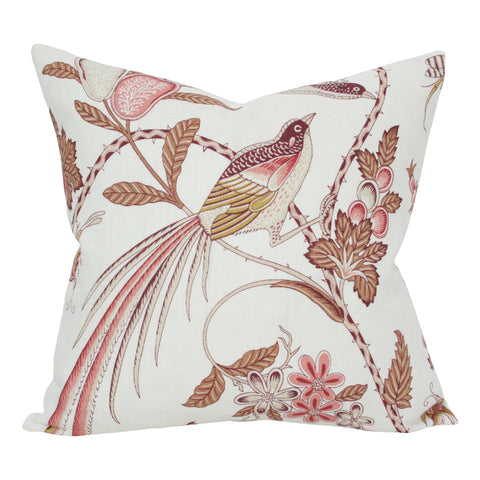 Plumes Rose and Ochre Designer Pillow - front view | Arianna Belle Shop