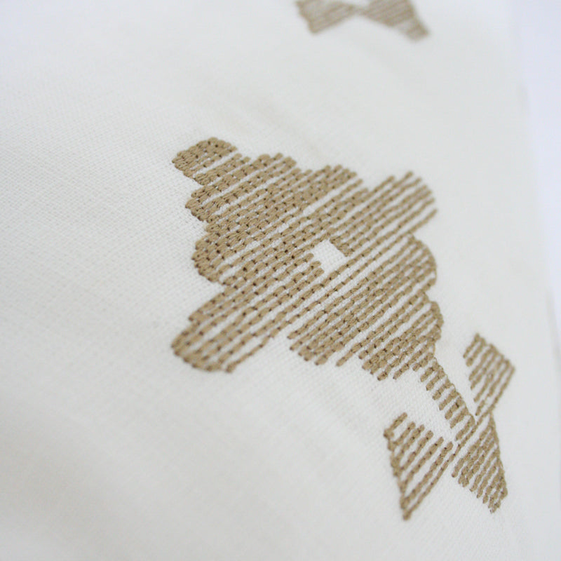 Rubia Embroidery Ivory Natural Luxury Designer Pillow by Arianna Belle ...