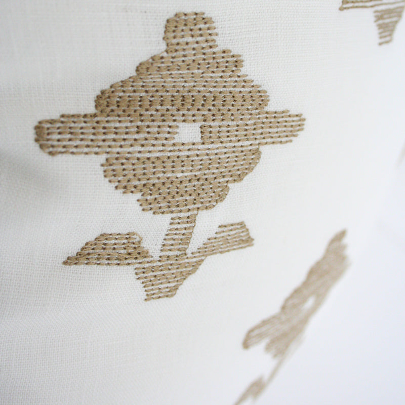 Rubia Embroidery Ivory Natural Luxury Designer Pillow by Arianna Belle ...