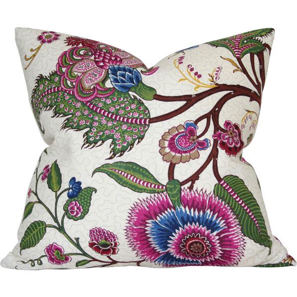 Mughal Flower Monsoon Blue and Green Designer Pillow – Arianna Belle