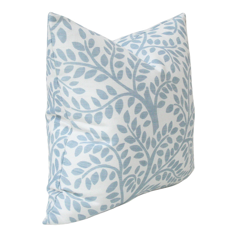 Temple Garden II Sky on Ivory Designer Pillow from Arianna Belle Shop | side view
