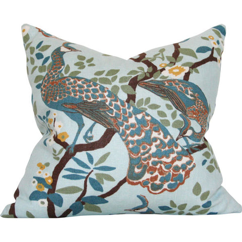 Peacock Garden Turquoise Custom Designer Pillow | Arianna Belle 