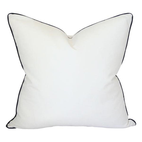 Solid White with Black Piping Custom Designer Pillow | Arianna Belle 