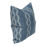 Zanzibar Stripe Indigo Blue Designer Pillow from Arianna Belle Shop | Side View